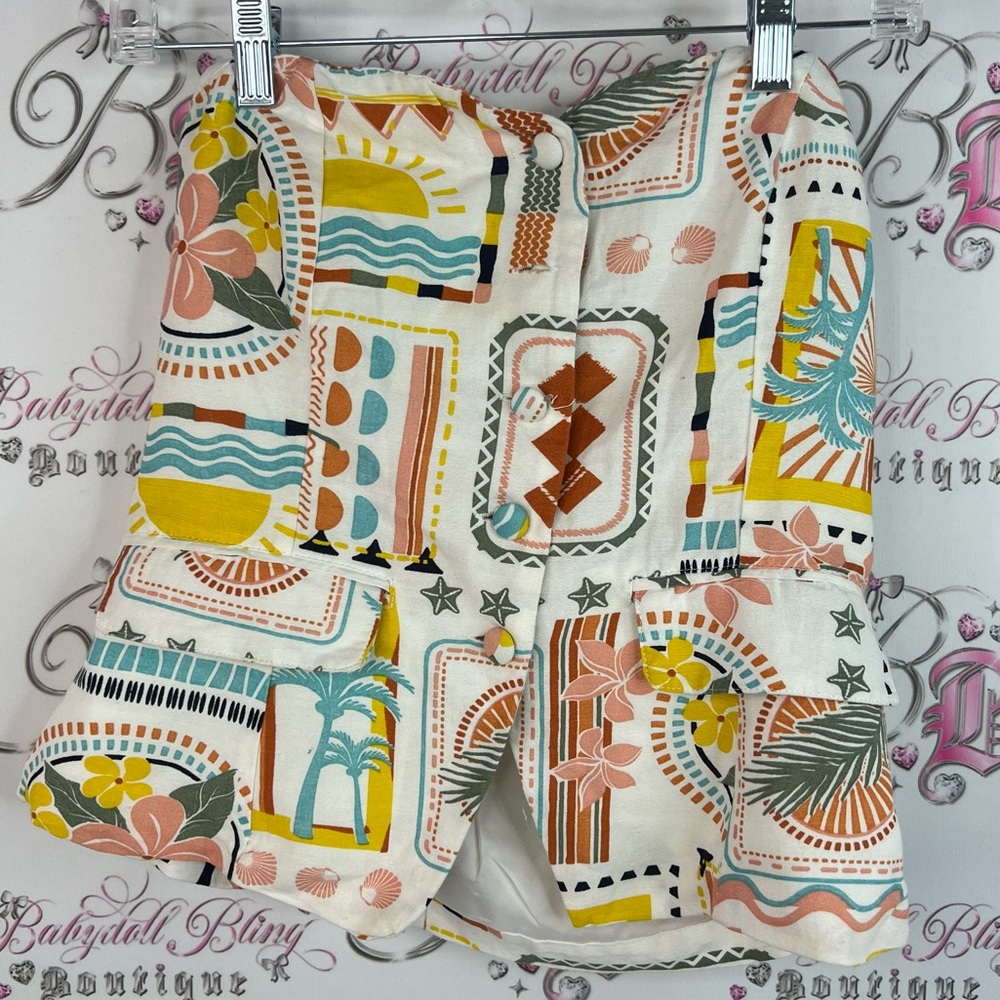 Midnight sky strapless top button up vacation Tropical Print Women's Tank Top